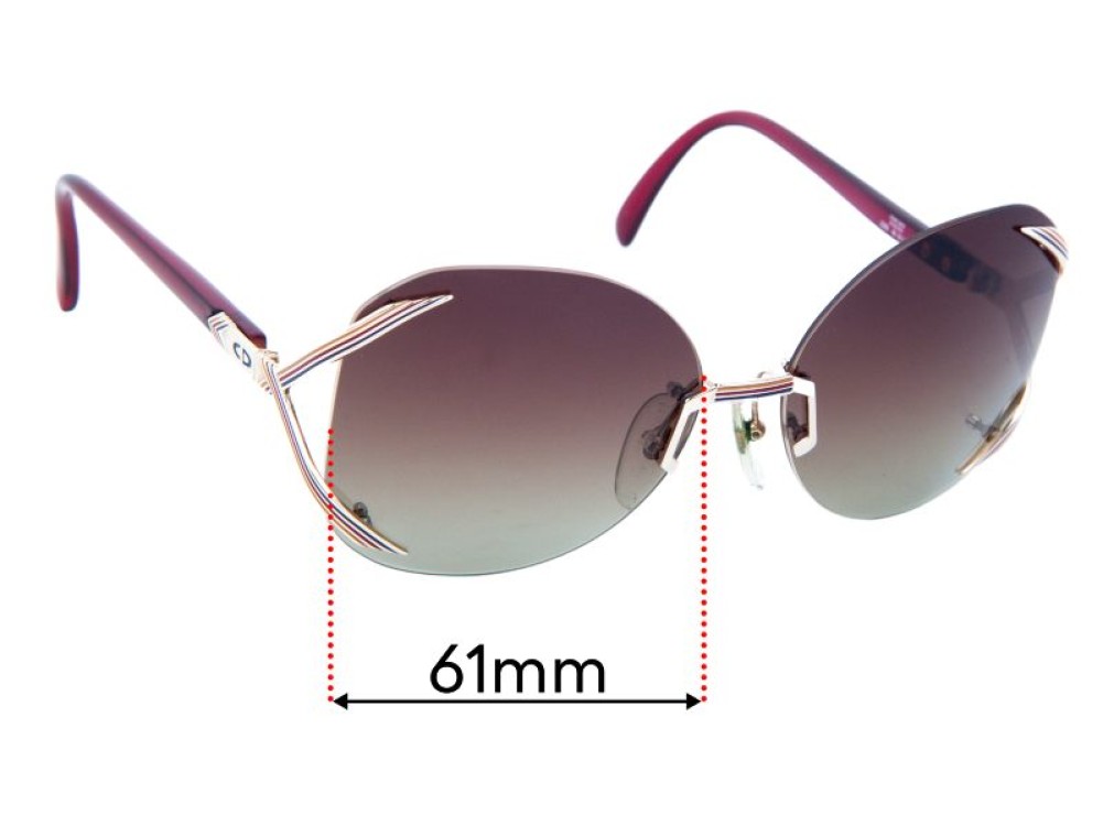 Sunglass Fix Lentes de Repuesto para Christian Dior 2289 - 61mm Wide Sunglass Fix Lentes de Repuesto para Christian Dior 2289 - 61mm Wide