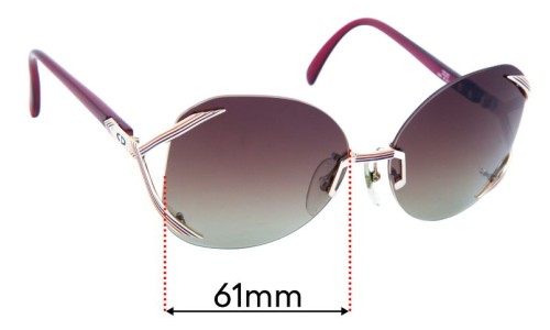 Sunglass Fix Lentes de Repuesto para Christian Dior 2289 - 61mm Wide Christian Dior 2289 Lentes de Repuesto 61mm wide