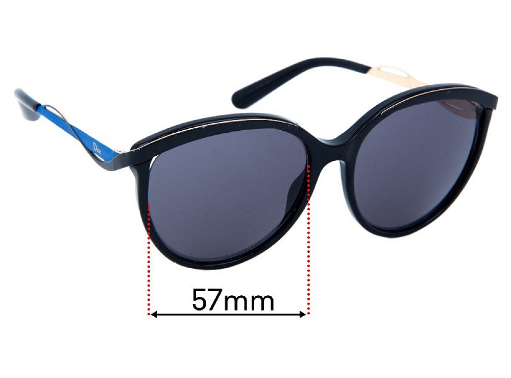 Sunglass Fix Ersatzgläser für Christian Dior Metal Eyes 1 - 57mm Wide Sunglass Fix Ersatzgläser für Christian Dior Metal Eyes 1 - 57mm Wide