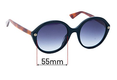 Gucci GG0023S  Replacement Lenses 55mm wide 