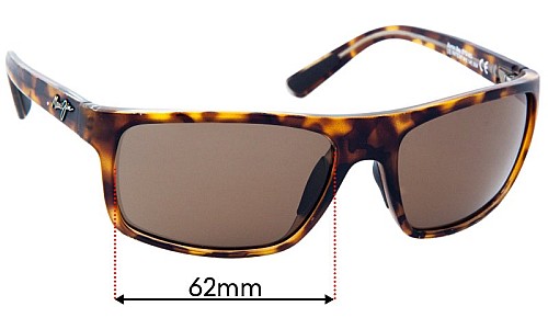 Maui Jim MJ746 Byron Bay Replacement Lenses 62mm wide 