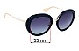Sunglass Fix Ersatzgläser für Prada SPR16Q & PR16QS - 55mm Wide 