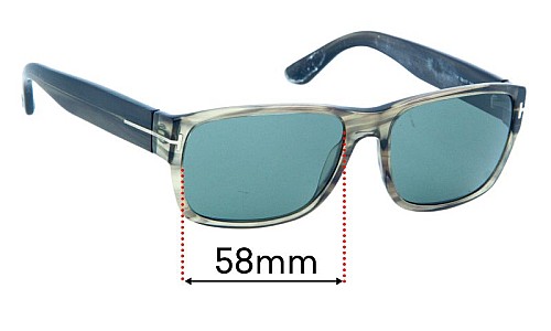 Tom Ford Mason TF445 Replacement Lenses 58mm wide 