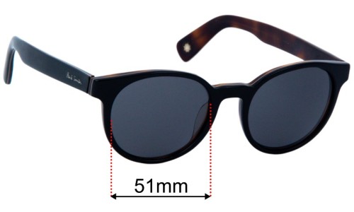 Sunglass Fix Replacement Lenses for Paul Smith Wayden - 51mm Wide Paul Smith Wayden Replacement Lenses 51mm wide
