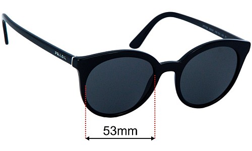 Prada SPR 02X Replacement Sunglass Lenses 53mm 