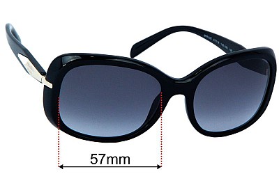 Prada SPR04Z Lentilles de Remplacement 57mm wide 