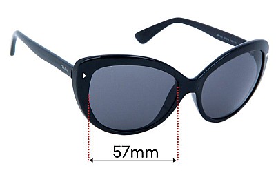 Prada SPR16S & PR16SS Lentilles de Remplacement 57mm wide 