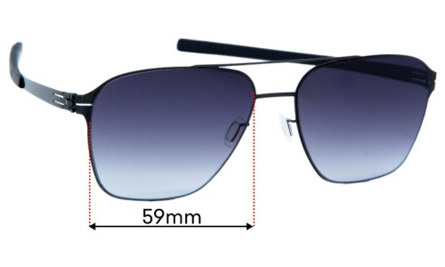 Sunglass Fix Lentes de Repuesto para IC! Berlin Jonathan I. Large - 59mm Wide IC! Berlin Jonathan I. Large Lentes de Repuesto 59mm wide