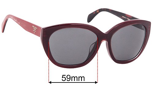 Prada SPR 16X-F Replacement Lenses 59mm wide 
