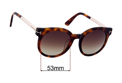 Tom Ford Janina TF435-F Lentilles de Remplacement 53mm wide 