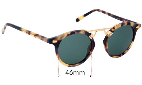 Sunglass Fix Replacement Lenses for Krewe St Louis - 46mm Wide 
