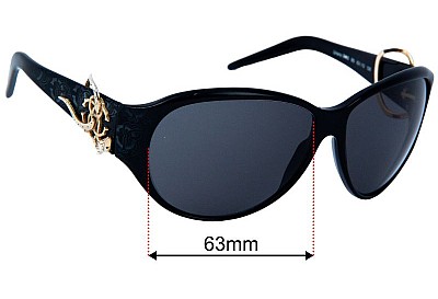 Roberto Cavalli Urano 396S Replacement Lenses 63mm wide 