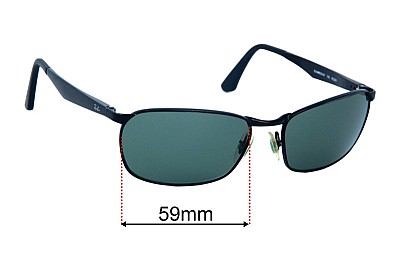 Ray-Ban RB3534 Replacement Lenses 59mm wide 