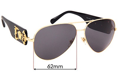 Versace MOD 2150-Q Replacement Lenses 62mm wide 