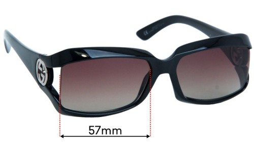 Sunglass Fix Lentes de Repuesto para Gucci GG2599/S - 57mm Wide 