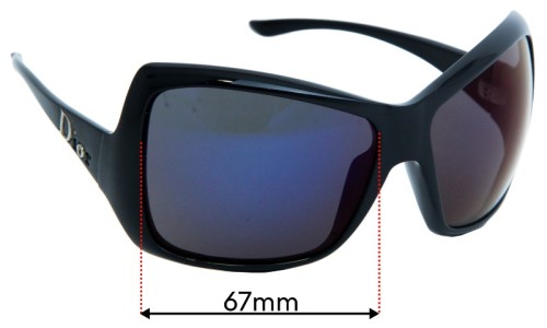 Sunglass Fix Lentes de Repuesto para Christian Dior Mist 1 - 67mm Wide Christian Dior Mist 1 Lentes de Repuesto 67mm wide