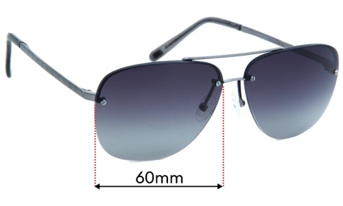 Sunglass Fix Ersatzgläser für Louis Vuitton  Damier Socoa Z0216U  - 60mm Wide 