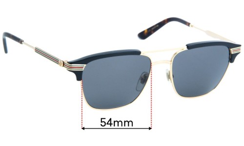 Sunglass Fix Replacement Lenses for Gucci GG0241S - 54mm Wide Gucci GG0241S Replacement Lenses 54mm wide