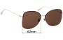 Sunglass Fix Lentes de Repuesto para Christian Dior Stellaire 7/F - 62mm Wide 