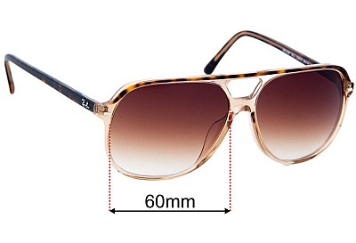 Ray-Ban RB2198F Bill (Low Bridge Fit) Replacement Lenses 60mm wide 