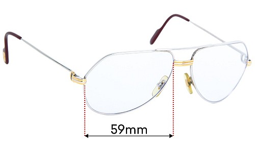 Sunglass Fix Replacement Lenses for Cartier Vendome Louis - 59mm Wide Sunglass Fix Replacement Lenses for Cartier Vendome Louis - 59mm Wide