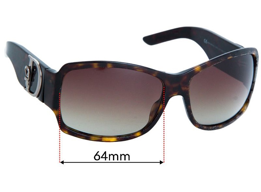 Sunglass Fix Lentes de Repuesto para Christian Dior Cottage 1 - 64mm Wide Sunglass Fix Lentes de Repuesto para Christian Dior Cottage 1 - 64mm Wide