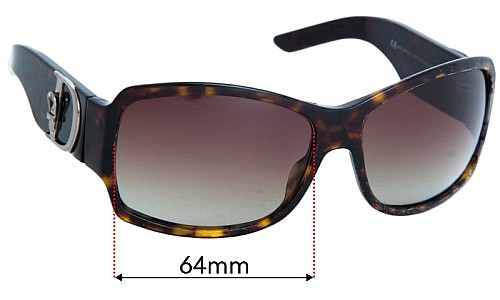 Sunglass Fix Lentes de Repuesto para Christian Dior Cottage 1 - 64mm Wide Sunglass Fix Lentes de Repuesto para Christian Dior Cottage 1 - 64mm Wide