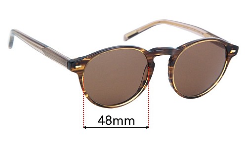 Sunglass Fix Replacement Lenses for Jimmy Fairly  E-004 - 48mm Wide 