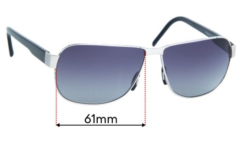 Sunglass Fix Replacement Lenses for Porsche P 8633  - 61mm Wide 