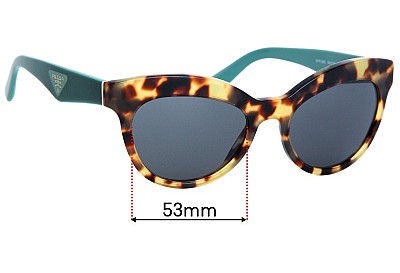 Prada SPR23Q Replacement Lenses 53mm wide 