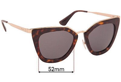 Prada SPR53S Lentilles de Remplacement 52mm wide 