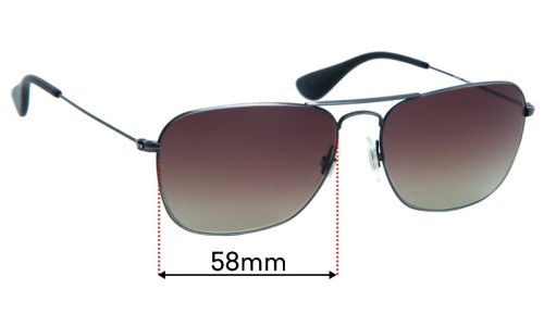 Sunglass Fix Replacement Lenses for Ray-Ban RB3610 - 58mm Wide 