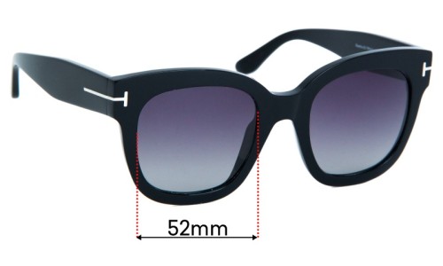 Sunglass Fix Ersatzgläser für Tom Ford Beatrix-02 TF613  - 52mm Wide 