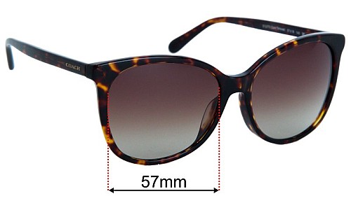 Sunglass Fix Lentes de Repuesto para Coach HC8271U - 57mm Wide 