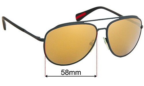 Prada PRZ Aviator Replacement Sunglass Lenses - 58mm wide 