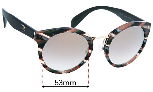 Sunglass Fix Lentilles de Remplacement pour Prada SPR05T  - 53mm Wide 