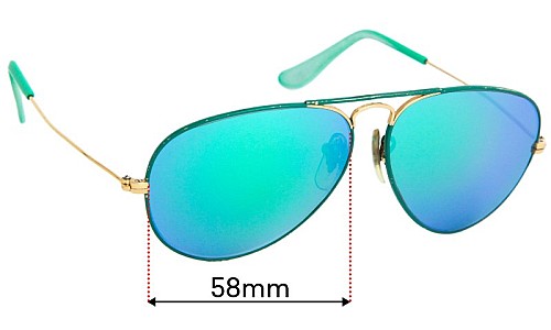 Sunglass Fix Replacement Lenses for Ray-Ban B&L Aviator Unknown Model - 58mm Wide 