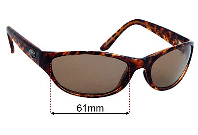 Costa Del Mar Triple Tail Lentes de Repuesto 61mm wide 