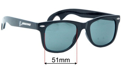Sunglass Fix Lentes de Repuesto para Unbranded Boeing - 51mm Wide Sunglass Fix Lentes de Repuesto para Unbranded Boeing - 51mm Wide