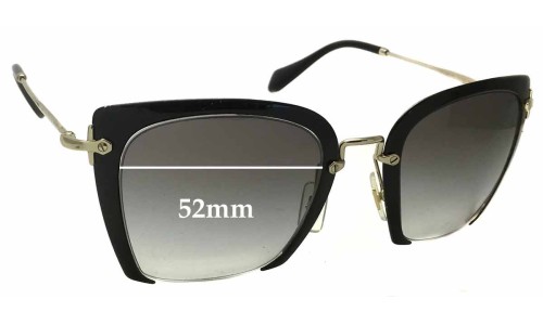 Sunglass Fix Lentes de Repuesto para Miu Miu SMU52R - 52mm Wide Sunglass Fix Lentes de Repuesto para Miu Miu SMU52R - 52mm Wide