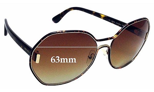 Sunglass Fix Replacement Lenses for Prada SPR53T - 63mm Wide 