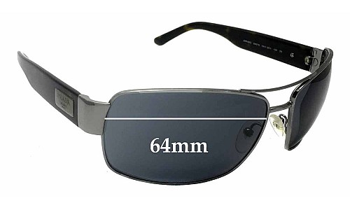 Sunglass Fix Replacement Lenses for Prada SPR66O - 64mm Wide 