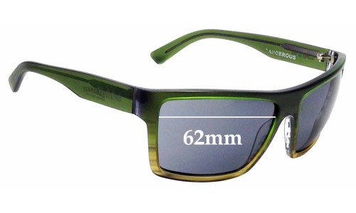 Sunglass Fix Replacement Lenses for Sin Dangerous - 62mm Wide 