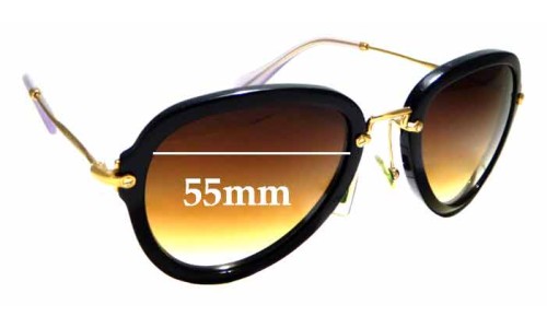Sunglass Fix Lentes de Repuesto para Miu Miu SMU03Q - 55mm Wide 
