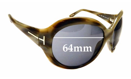 Sunglass Fix Ersatzgläser für Tom Ford Anna TF64 - 64mm Wide 