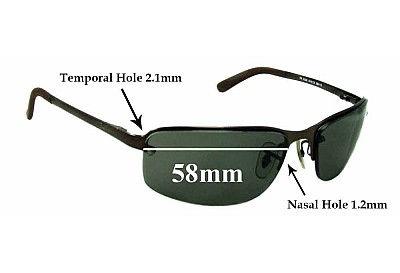 Ray-Ban RB3239 - 1.2mm Nose hole Replacement Lenses 58mm wide 