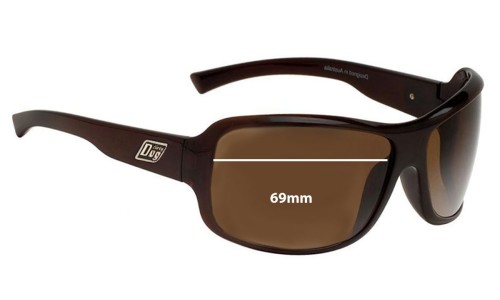 Sunglass Fix Replacement Lenses for Dirty Dog Crackle - 69mm Wide 