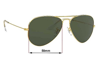 Ray-Ban RB3025 Aviator - NOT Large Metal Ersatzlinsen 58mm wide 