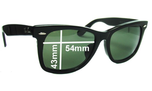 Ray Ban RB2140 New Wayfarer - 'New Wayfarer' on Right Arm Lentes de Repuesto 54mm wide 