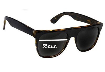 Retro Super Future Flat Top Wayfarer Replacement Lenses 55mm wide 